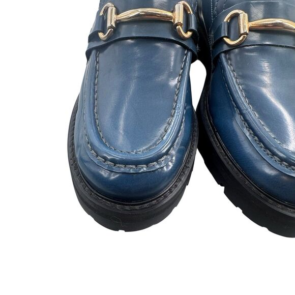 Steve Madden Women's  Blue Patent Horsebit Mistor Loafer Sz 8 - Picture 4 of 16